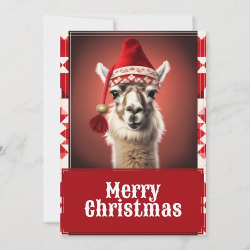 Funny Christmas Llama Holiday Card
