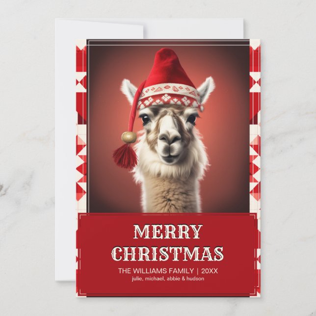 Funny Christmas Llama Invitation (Front)