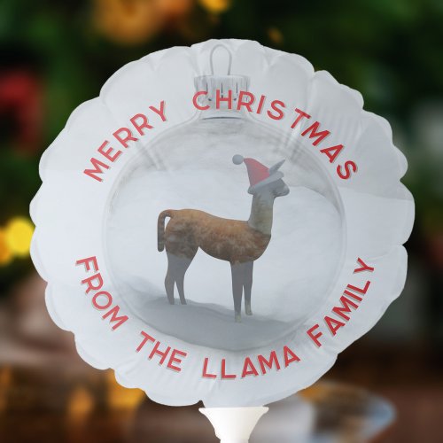 Funny Christmas Llama Party Personalized Balloon