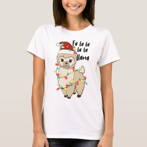 Funny Christmas Llama T_Shirt