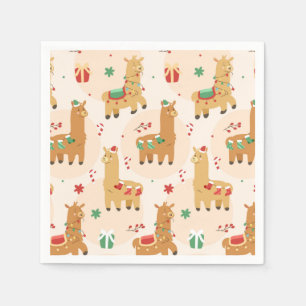Funny Christmas Llamas Napkins