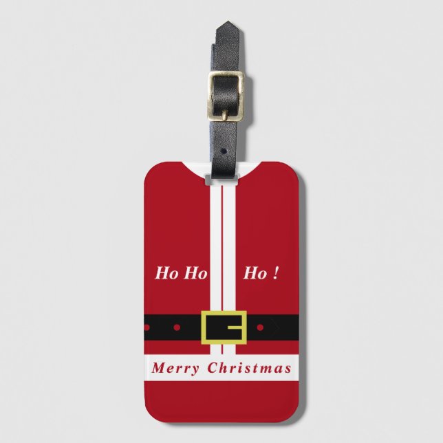 Funny Christmas Luggage Tag Santa Gift (Front Vertical)