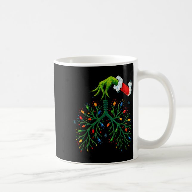Funny Christmas Lungs Lights Art – Rt Holiday  Coffee Mug (Right)