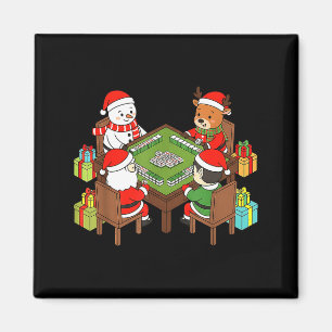 Funny Christmas Mahjong Santa Snowman Elf Reindeer Magnet
