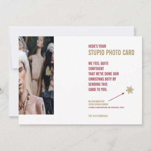 Funny Christmas Mannequin Stupid Photo Card