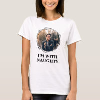 Funny Christmas matching couple naughty nice photo