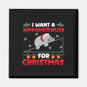 Funny Christmas Math Teacher Hippopotenuse Math Lo Magnet