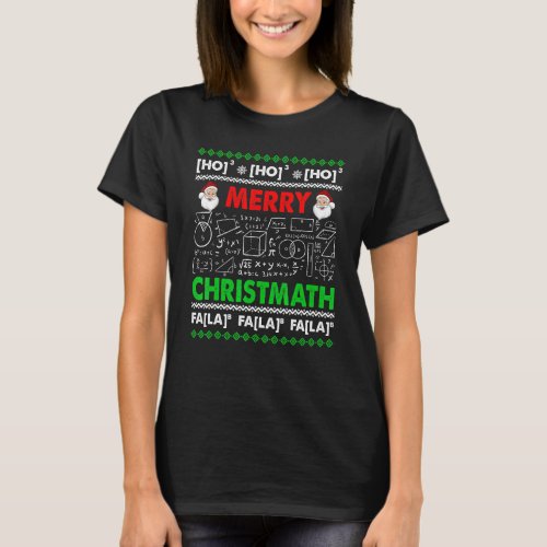Funny Christmas Math Teacher Ugly Christmas Math T_Shirt