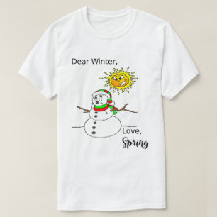 Funny Christmas Melting Snowman Winter Spring T-Shirt