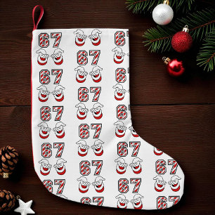 Funny Christmas Meme Six Seven 67 6 7 Holiday Small Christmas Stocking