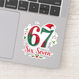 Funny Christmas Meme Six Seven 67 6 7 Holiday Sticker