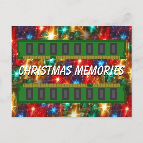 Funny Christmas Memories Pun  Holiday Postcard