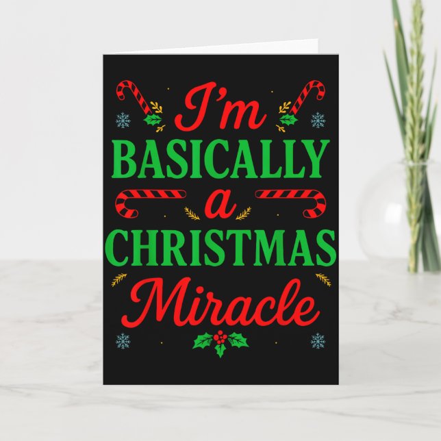 Funny Christmas Miracle Festive Xmas Pajama Humor  Card (Front)