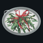 Funny Christmas Mistletoe Belt Buckle<br><div class="desc">Add a little spice to your Holidays. You know the old tradition of kissing UNDER the mistletoe - right! So,  if the mistletoe in on a belt buckle - OH MY! Funny Christmas Mistletoe Belt Buckle will inspire your holiday spirit!</div>