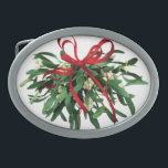 Funny Christmas Mistletoe Belt Buckle<br><div class="desc">Add a little spice to your Holidays. You know the old tradition of kissing UNDER the mistletoe - right! So,  if the mistletoe in on a belt buckle - OH MY! Funny Christmas Mistletoe Belt Buckle will inspire your holiday spirit!</div>