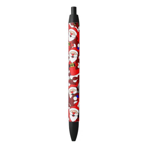 Funny Christmas Modern Whimsical Santa Collage Black Ink Pen