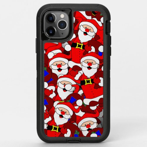 Funny Christmas Modern Whimsical Santa Collage OtterBox Defender iPhone 11 Pro Max Case