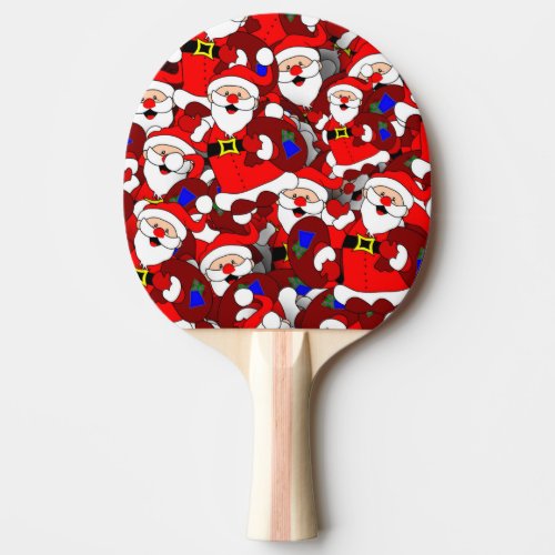 Funny Christmas Modern Whimsical Santa Collage Ping Pong Paddle