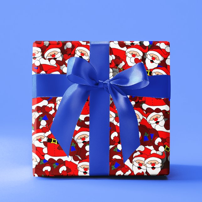 Funny Christmas Modern Whimsical Santa Collage Wrapping Paper Sheets (Creator Uploaded)