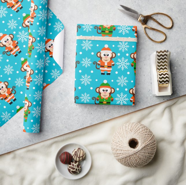 Funny Christmas Monkey Wrapping Paper (Crafts)