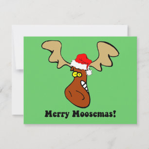 Funny Christmas moose Holiday Card