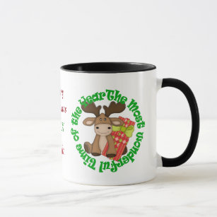 Funny Christmas Moose Wonderful Time Mug