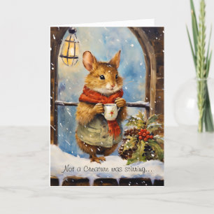 Funny Christmas Mouse with Poem Holiday Card