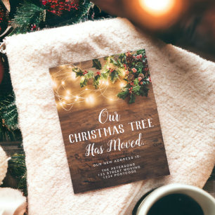 Funny Christmas moved lights mistletoe moving Announcement Postcard