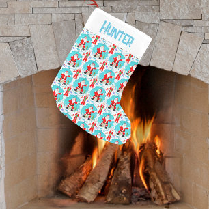 Funny Christmas Mrs. Claus Beats Santa At Fishing Small Christmas Stocking