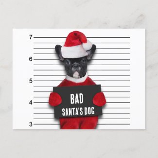 Funny Christmas Mugshot Bad Santa's Dog