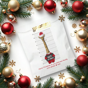 Funny Christmas Mugshot Guilty Giraffe Favor Bag
