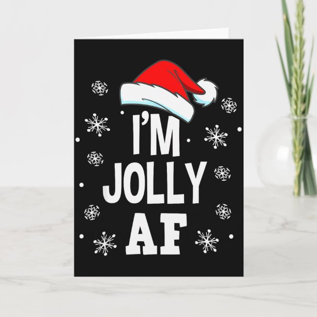 Funny Christmas Naughty Adults Pajama, Santa I'm J Card (Front)