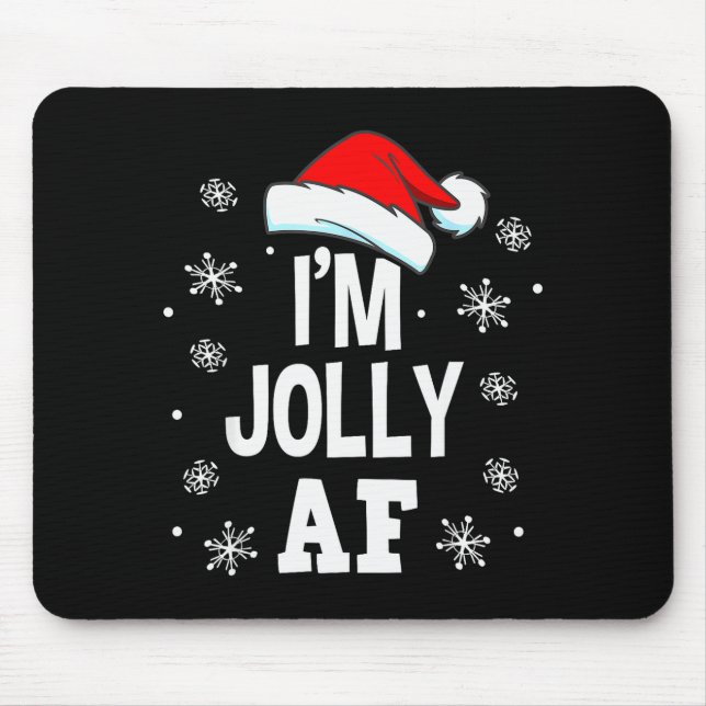 Funny Christmas Naughty Adults Pajama, Santa I'm J Mouse Pad (Front)