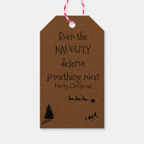 Funny Christmas Naughty Gift Tags