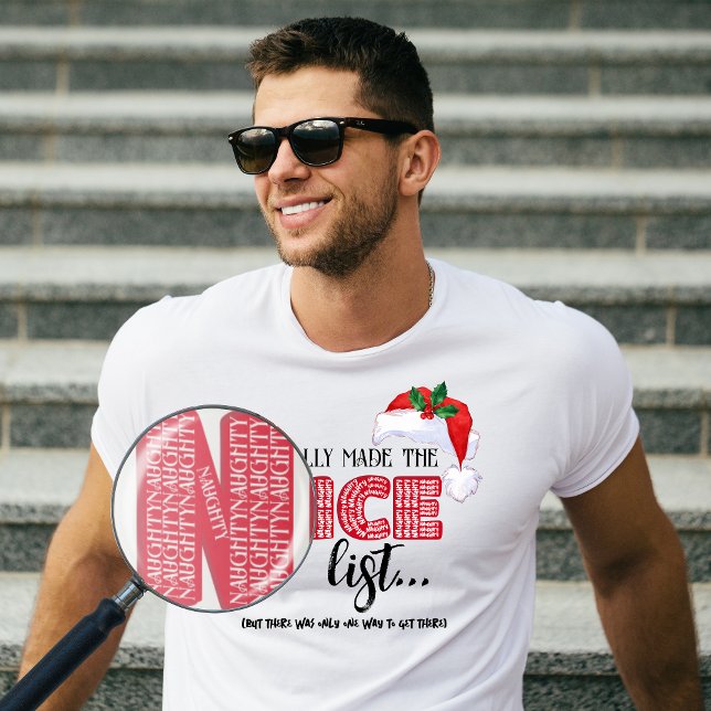 Funny Christmas Naughty List Sarcastic Santa T-Shirt (Sarcastic Naughty List T Shirt for Him Men Boyfriend Husband Coworker)