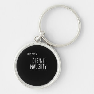Funny Christmas Naughty Nice Santa Checklist  Keychain