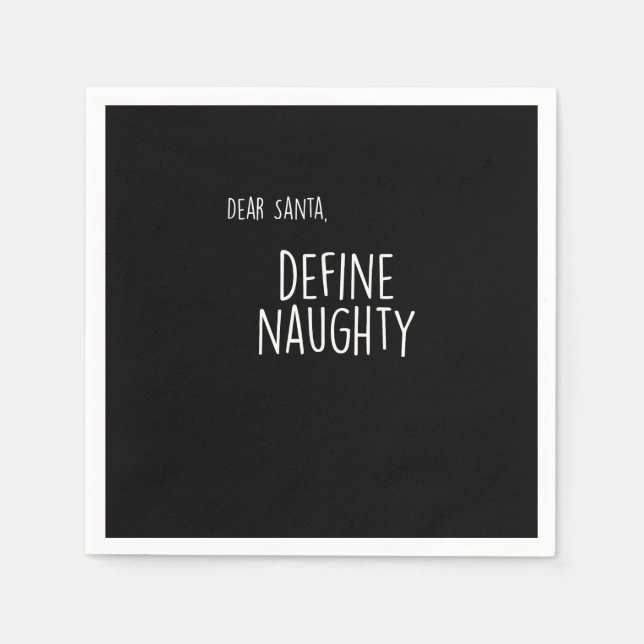 Funny Christmas Naughty Nice Santa Checklist  Napkins (Front)