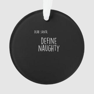 Funny Christmas Naughty Nice Santa Checklist Ornament