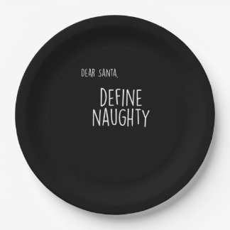 Funny Christmas Naughty Nice Santa Checklist Paper Plates