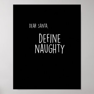 Funny Christmas Naughty Nice Santa Checklist Poster