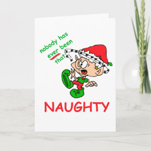 Funny Christmas Naughty Overwhelmed Elf Xmas Humor Holiday Card