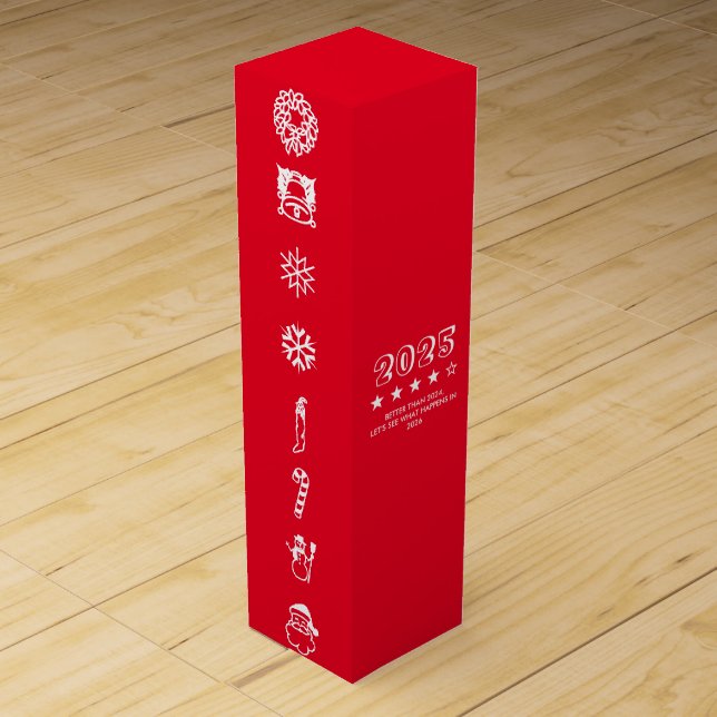 Funny Christmas new year Wine Box (Front)