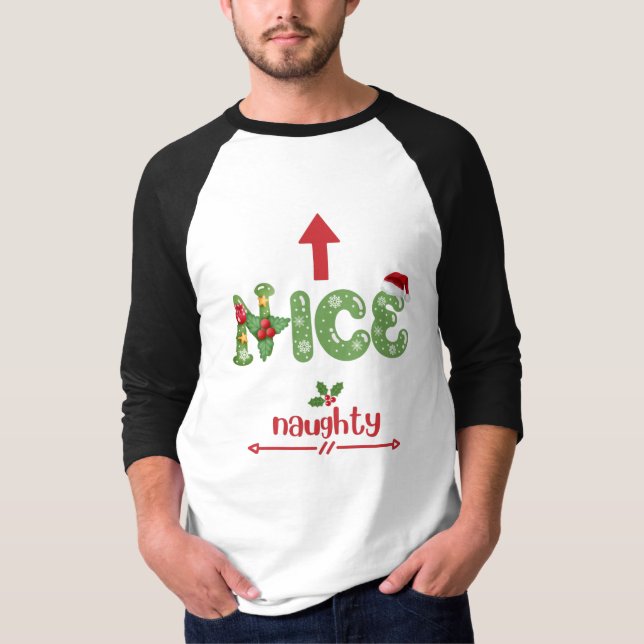 Funny Christmas Nice and Naughty Shirt (Front)