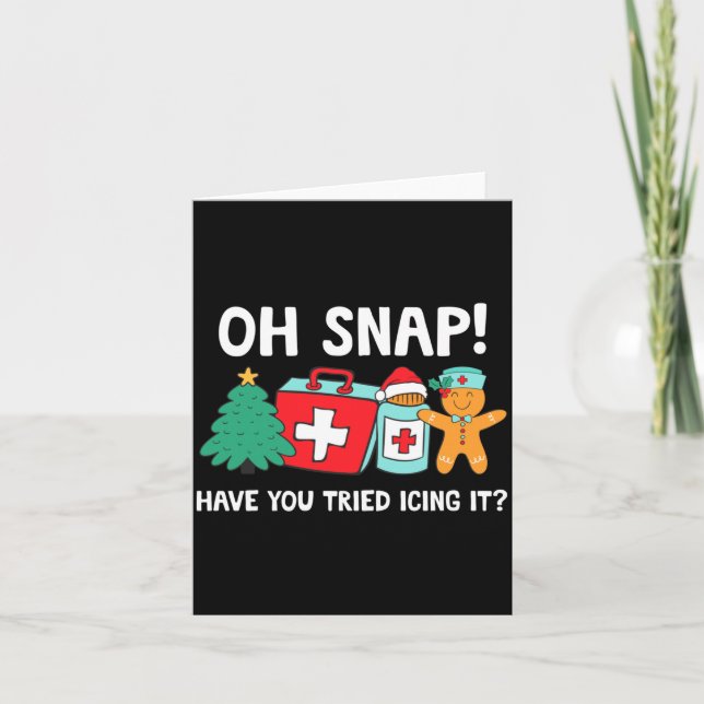 Funny Christmas Nurse Have You Tried Icing It Ging Card (Front)