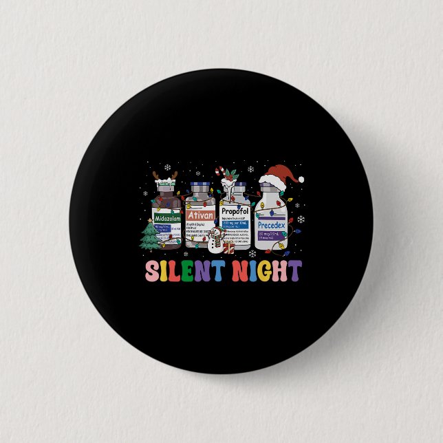 Funny Christmas Nurse Medical Christmas Icu Nicu R Button (Front)