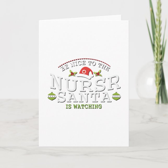 Funny Christmas Nurse nursing Gifts Holiday Card (Front)