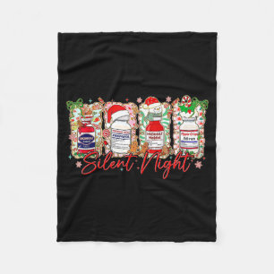 Funny Christmas Nurse Silent Night Medical Humor  Fleece Blanket