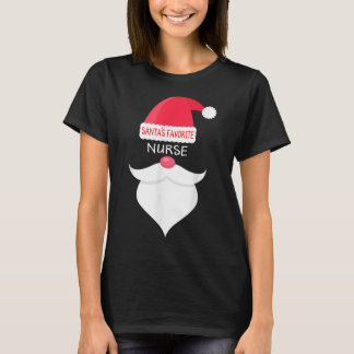 Funny Christmas Nursing, Santa's Favorite Nurse T-Shirt