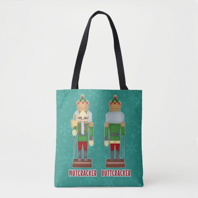 Funny Christmas Nutcracker Buttcracker Humorous Tote Bag (Front)