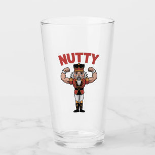 Funny Christmas Nutcracker Nuty Natural Fitness Glass